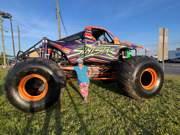 Karen Duquette and Sinistar monster truck