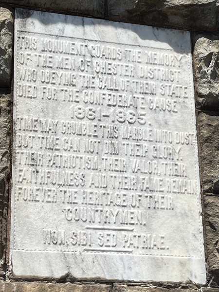 plaque on the monument