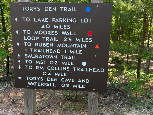 Torys Den Trail sign
