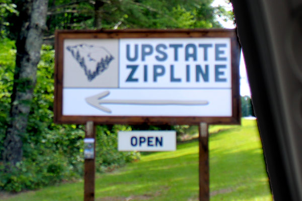 Upstate Zipline sign