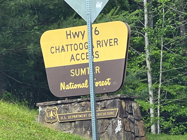 Chattooga River Access sign