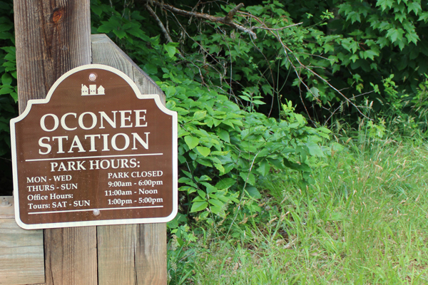 Oconee Station park hours sign