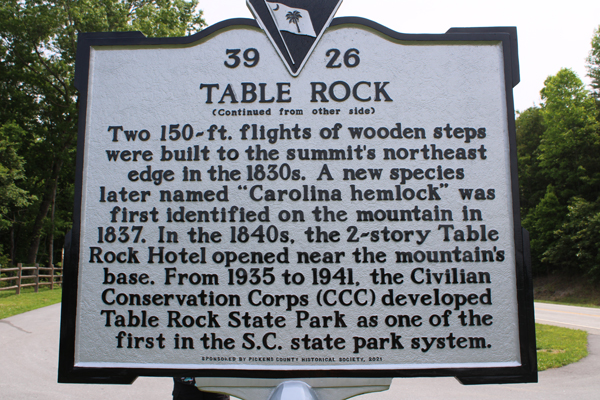 sign about Table Roc