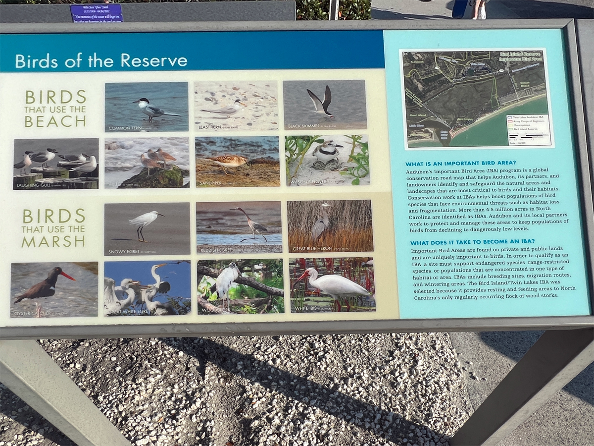 sign about Birds of the Reserve