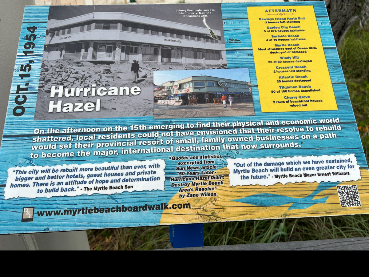 sign about Hurricane Hazel