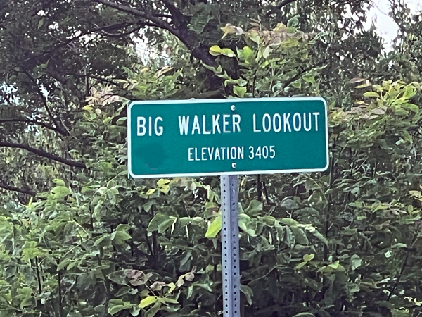 Big Walker Lookout Elevation sign