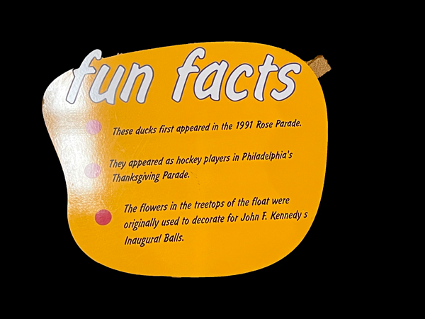 Fun facts about the duck float