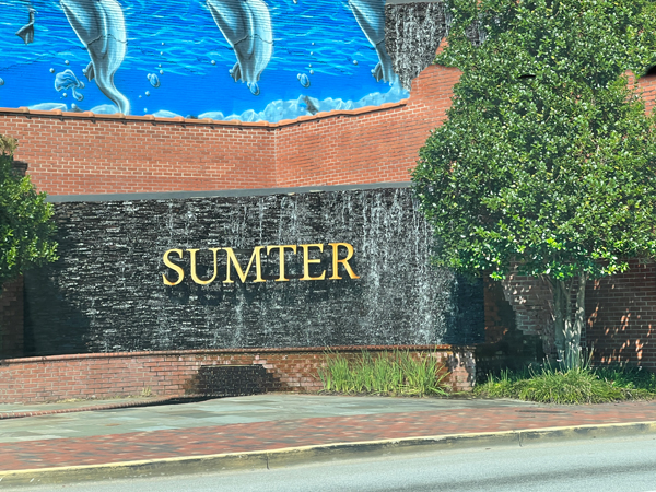  Sumter sign and waterfall wall