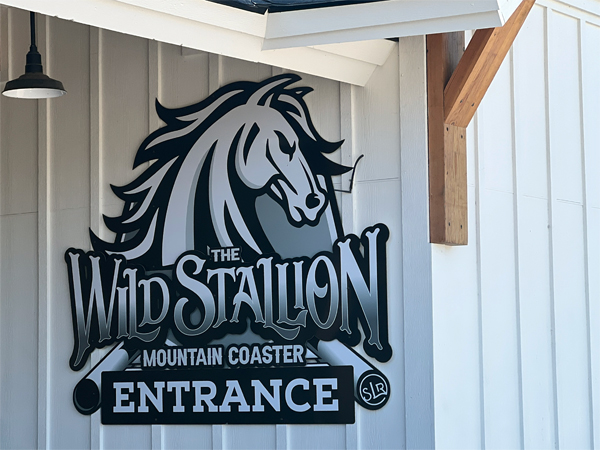The Wild Stallion Mountain Coaster entrance sign