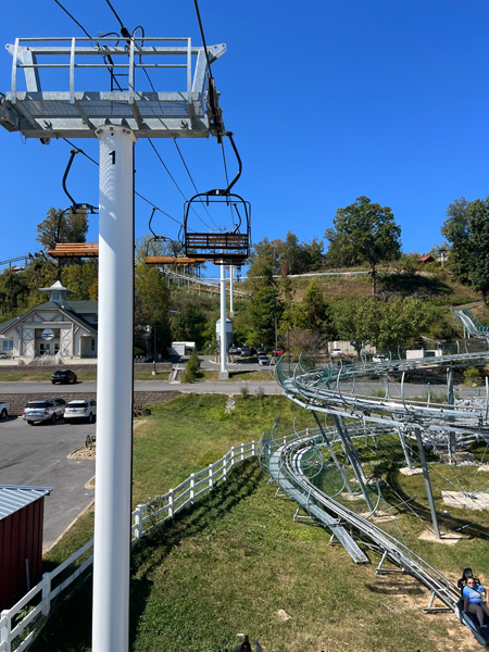Chair Lift and views of the coaster