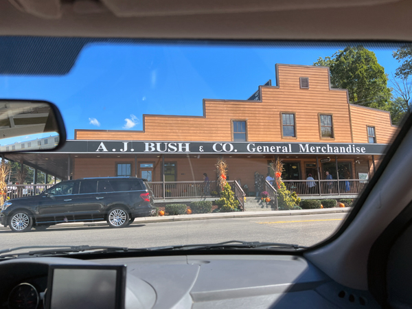 passing by A.J. Bush's General Merchandise store