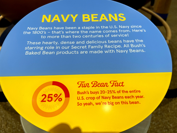 sign about Navy Beans