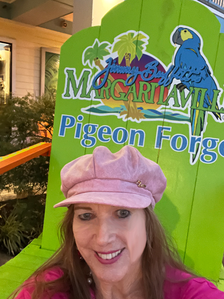 Karen Duquette at the Margaritaville Pigeon Forge big chair
