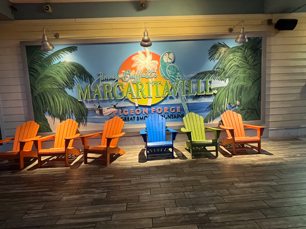 Margaritaville Pigeon Forge chairs and billboard