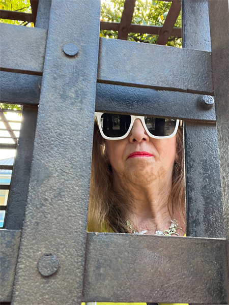 Karen Duquette in the Alcatraz Crime Jail Cell