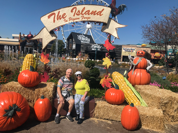 Lee and Karen Duquette on The Island in Pigeon Forge