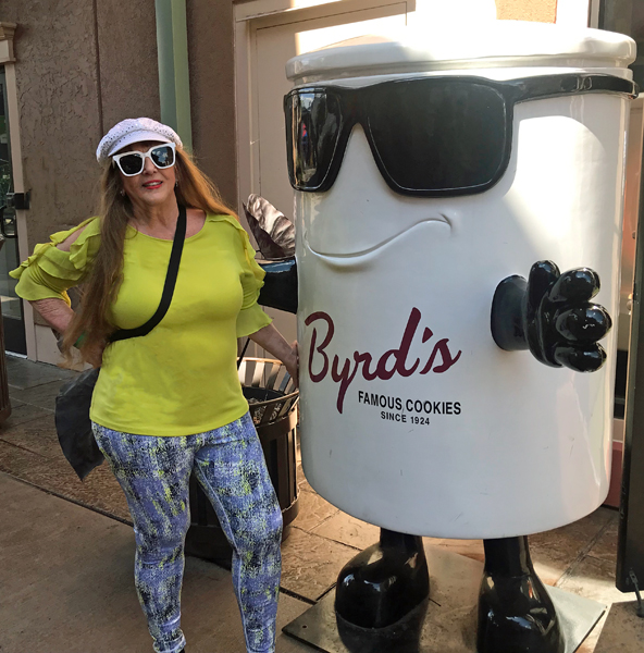 Karen Duquette with Byrd's Cookie dude