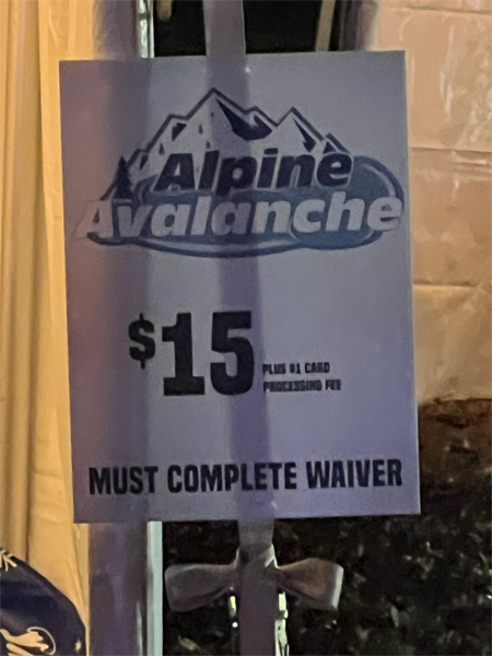 Alpine Avalanche slide sign and cost