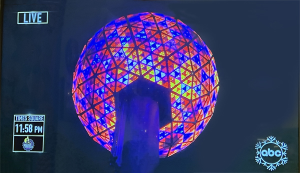 New Years Eve ball dropping on TV