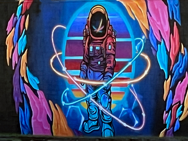 space man mural