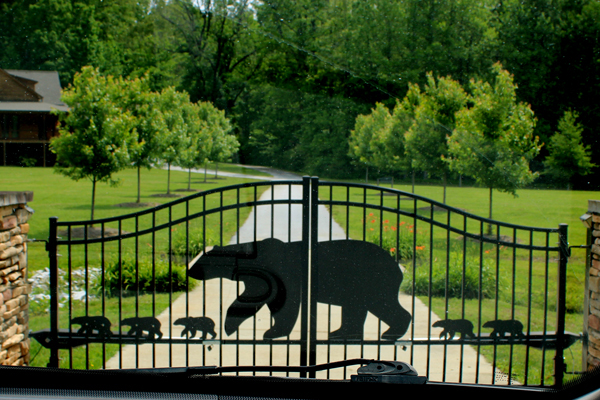 bears on a gate