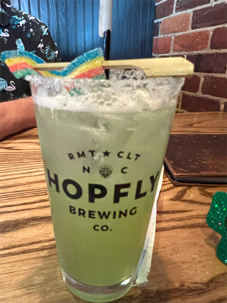 a green cocktail