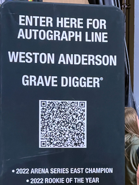 Grave Digger Weston Anderson sign