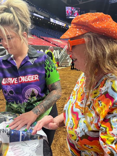 Krysten Anderson, Grave Digger driver and Karen Duquette