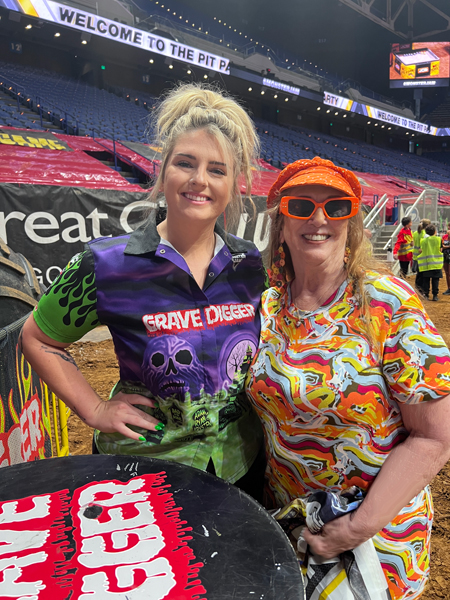 Krysten Anderson, Grave Digger driver and Karen Duquette