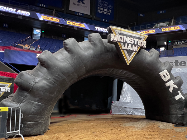 Monster Jam BKT tire entrance