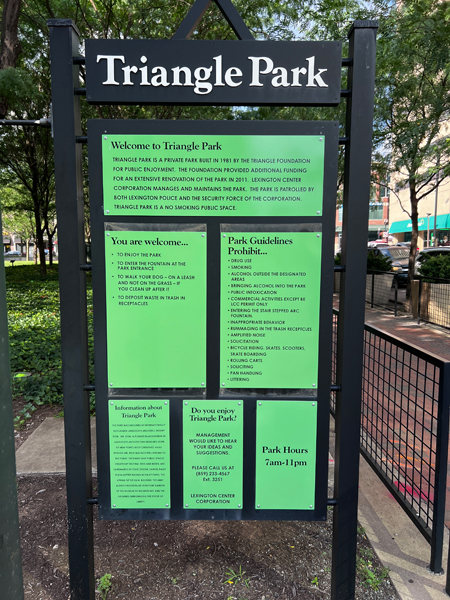 Triangle Park sign