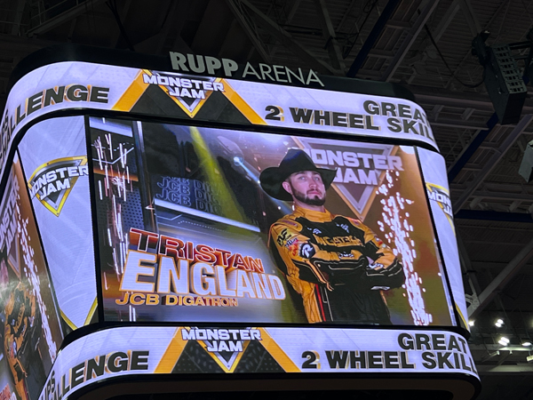 Tristen England, driver of JCB Digatron