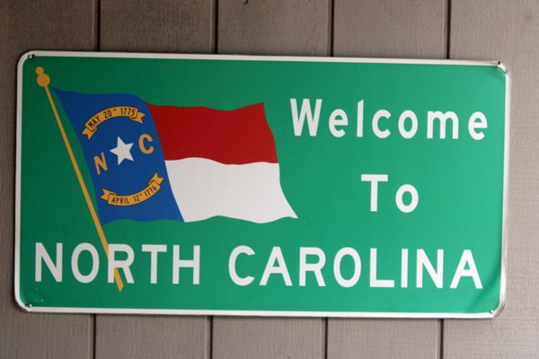 welcome to North Carolina sign