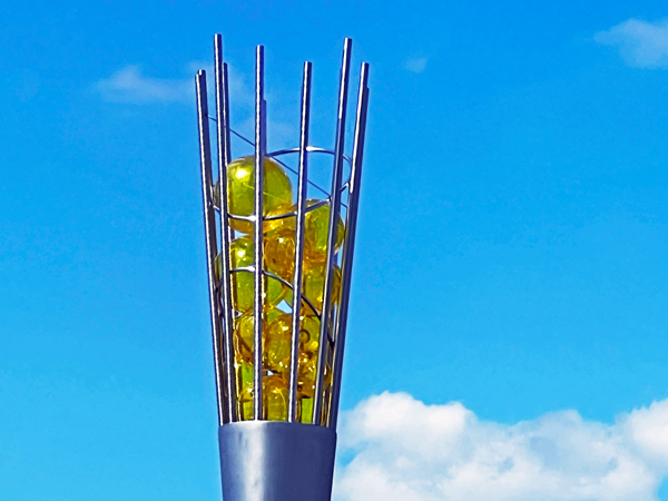 Globes on the Oliver Lewis Bridge