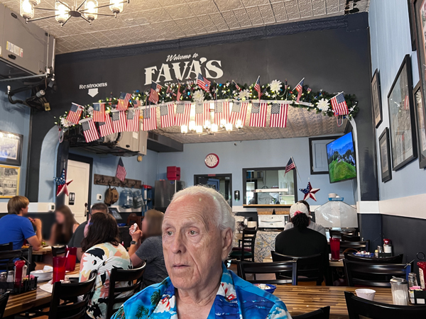 Lee duquette at Fava's restaurant