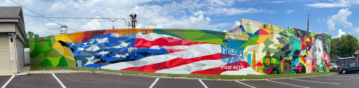 Below: A very long, amazing wall at VFW Auxiliary Post 4075 in Frankfort, Kentucky