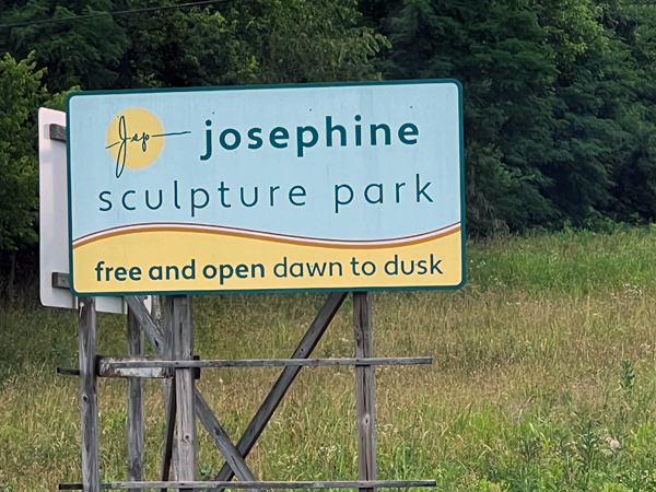 Josephing Sculpture park sign