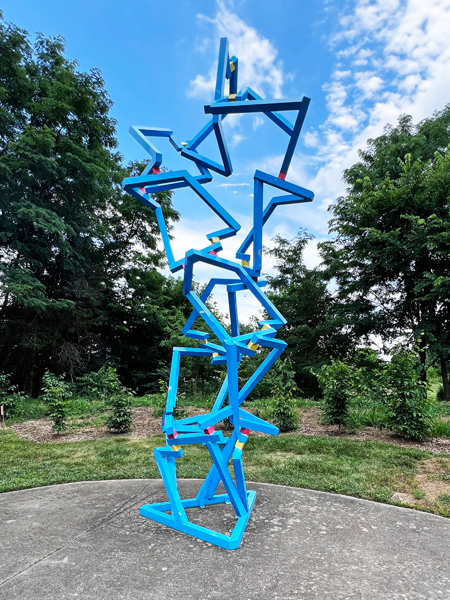 Blue Circuit sculpture