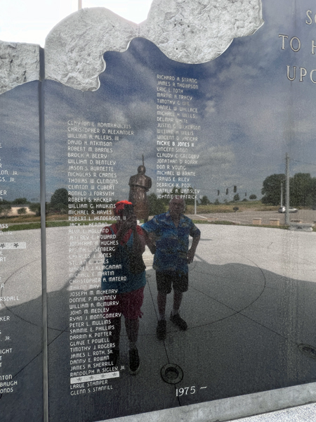 Memorial with the names of the fallen