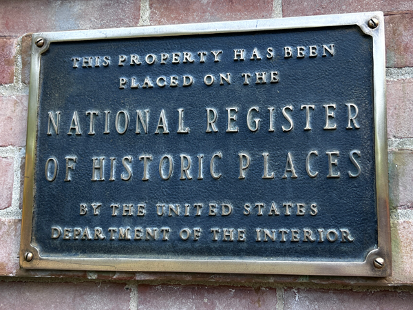 National Register of Historic Places plaque