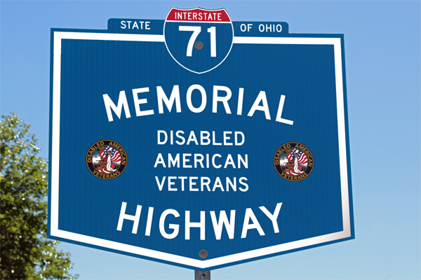 Disabled american Veterans Highway  Memorial sign