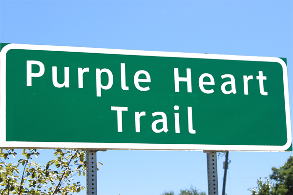 Purple Heart trail sign