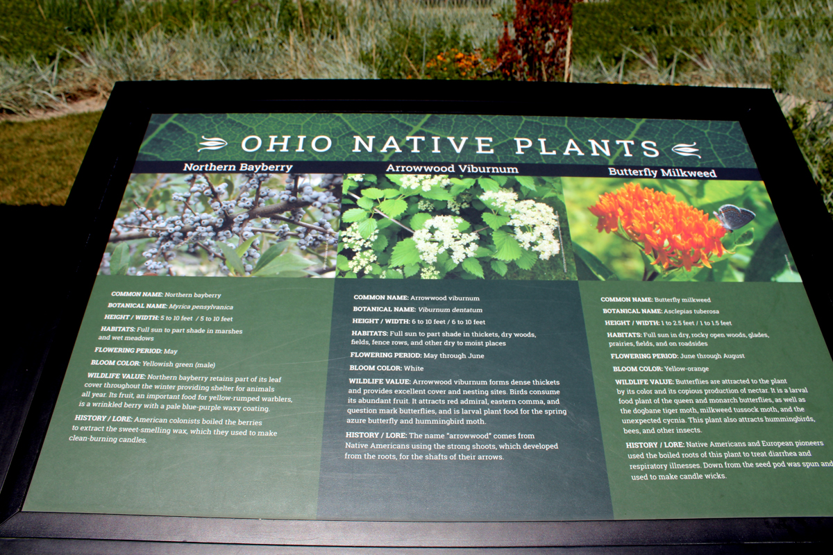 sign about Ohio Native Plants