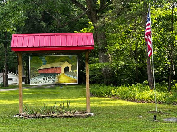 West branch Covered Bridge Association sign