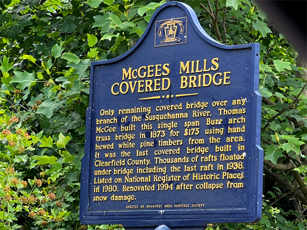 McGees Civered Bridge sign