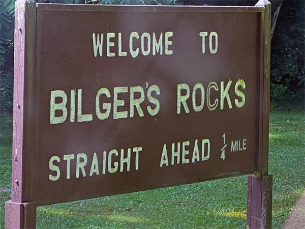 Bilger's rocks sign