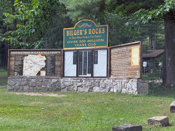 Bilger's Rocks sign