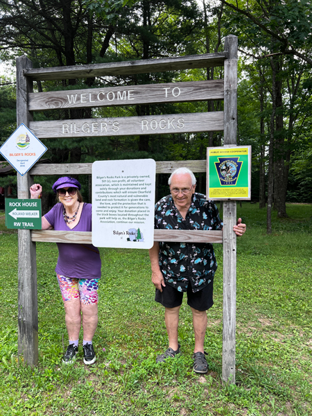 Karen and Lee Duquette at Bilger's rocks