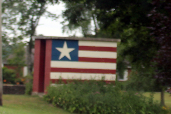 flag on building