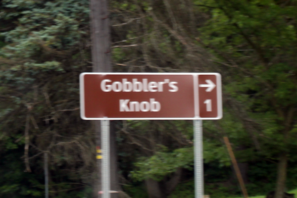 Gobbler's Knob sign